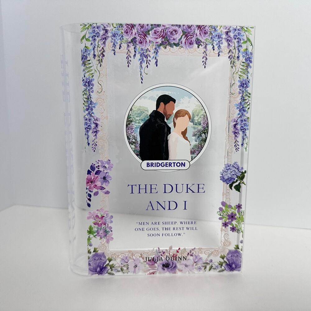 Bridgerton "The Duke & I" Clear Acrylic Book Cover Vase